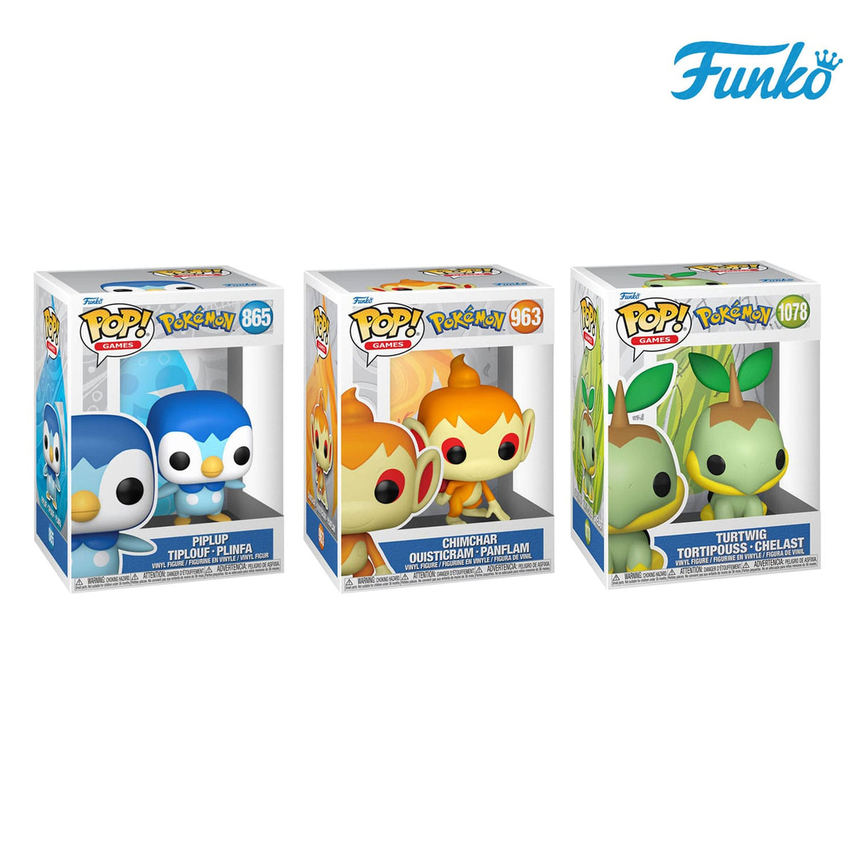 Set De 4 Figurines Funko Pop ! Pokémon – Starter Évolutions – Exclusif, Environ 9,5 Cm