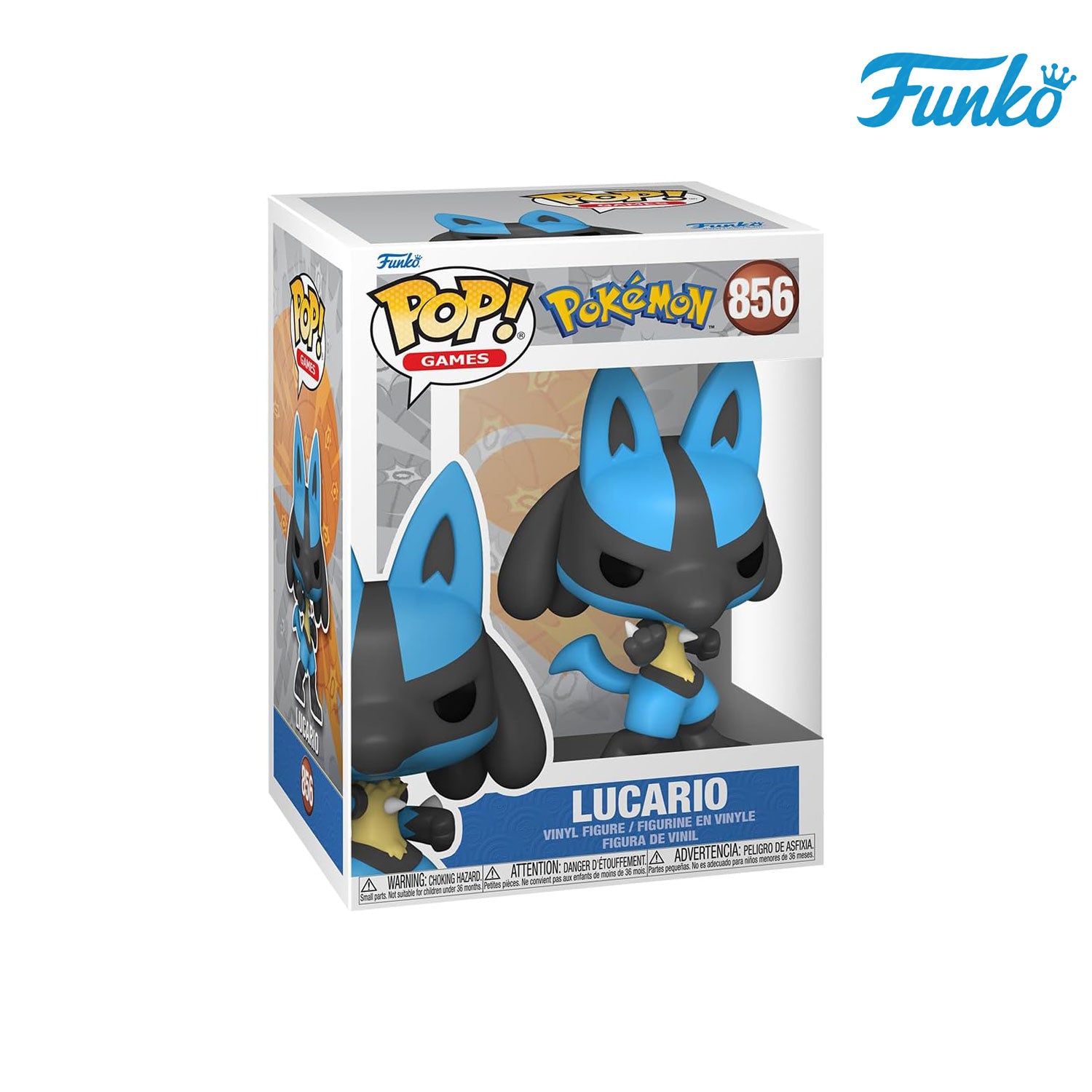 Das Pokémon aus der Sinnoh-Region Lucario (856) von Funko POP! Games als Vynil Figure.