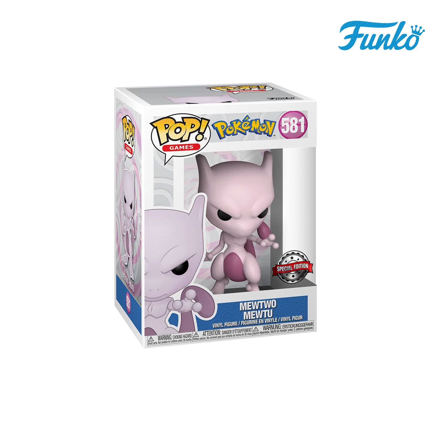 Das Pokémon aus der Kanto-Region Mewtwo (581) von Funko POP! Games als Vynil Figure.