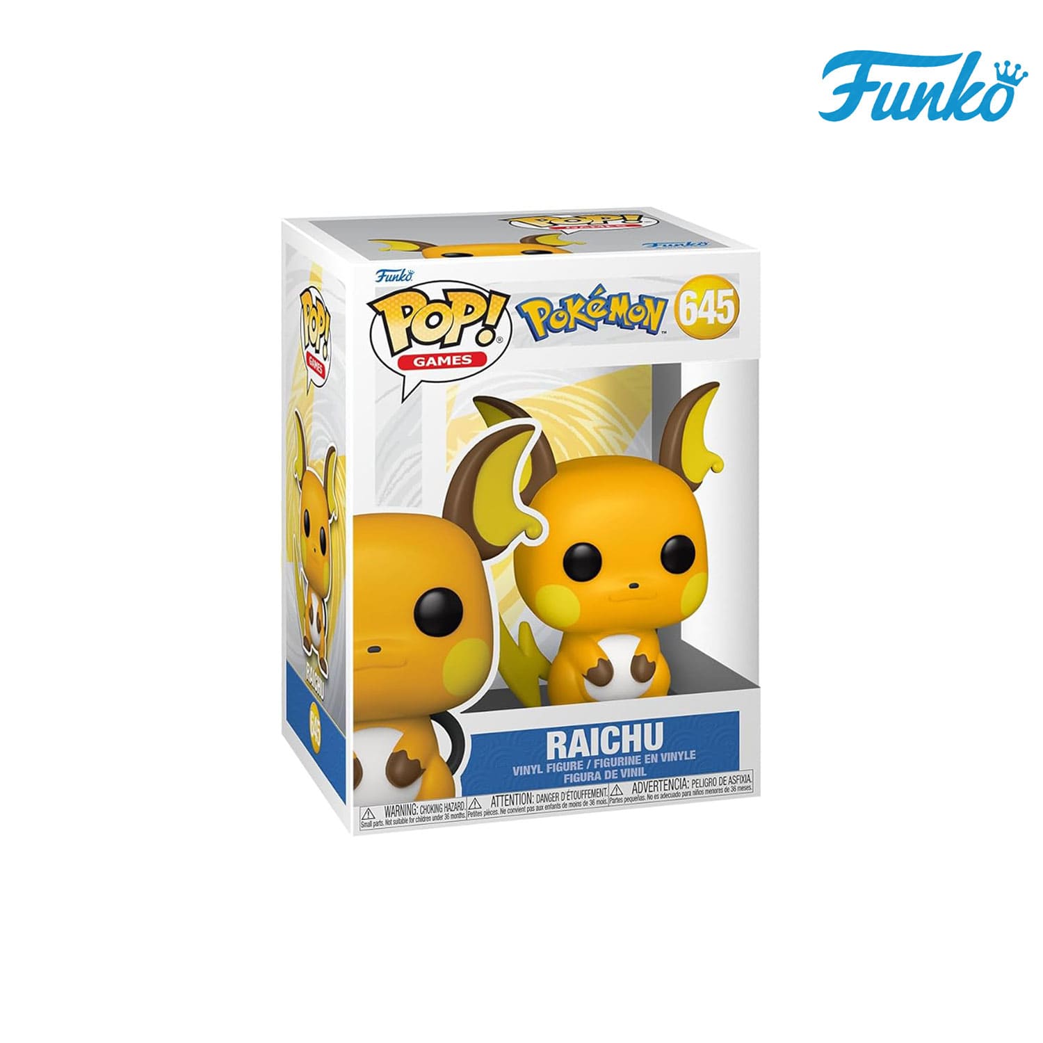 Das Pokémon aus der Kanto-Region Raichu (645) von Funko POP! Games als Vynil Figure.