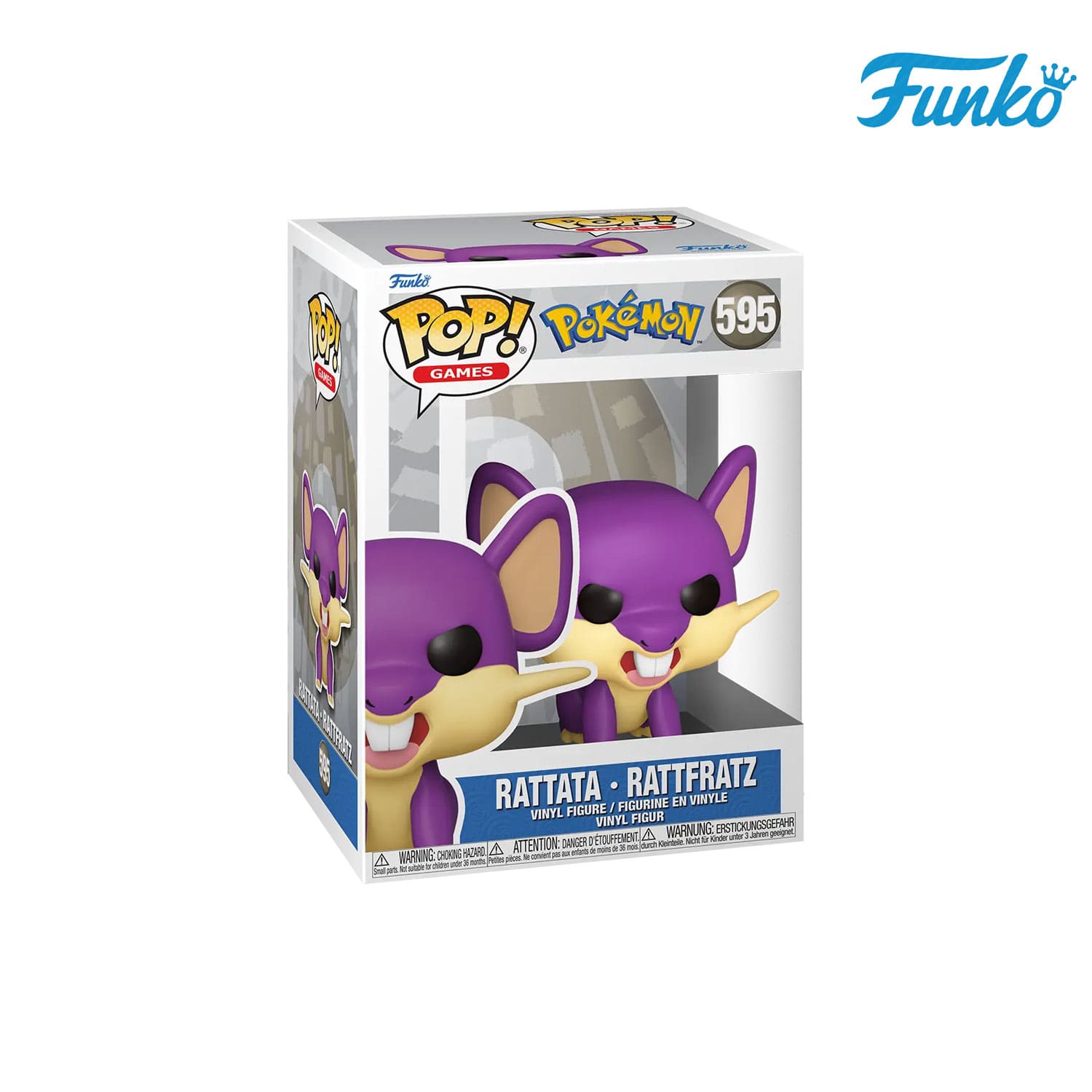 Das Pokémon aus der Kanto-Region Rattata (595) von Funko POP! Games als Vynil Figure.