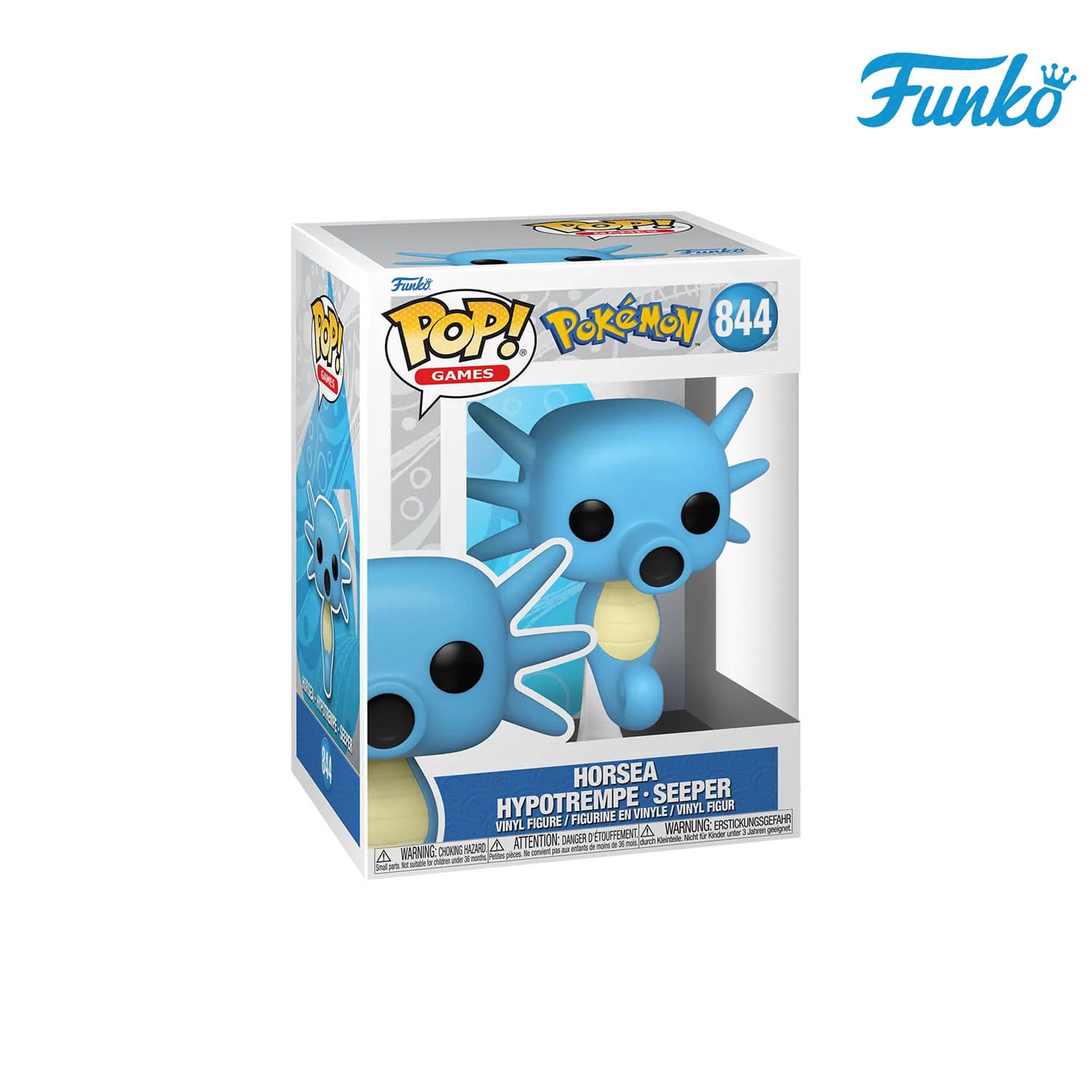 Das Pokémon aus der Kanto-Region Horsea (844) von Funko POP! Games als Vynil Figure.