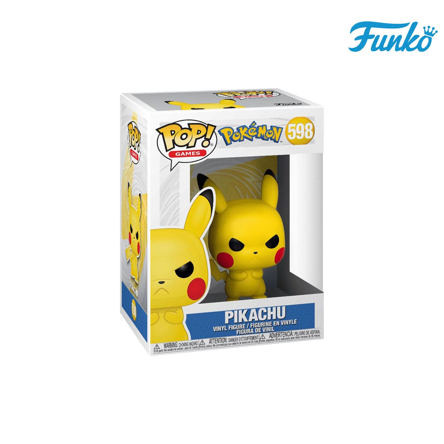 Das Elektro Pokémon Kanto Angry Pikachu (598) von Funko POP! Games als Vynil Figure.