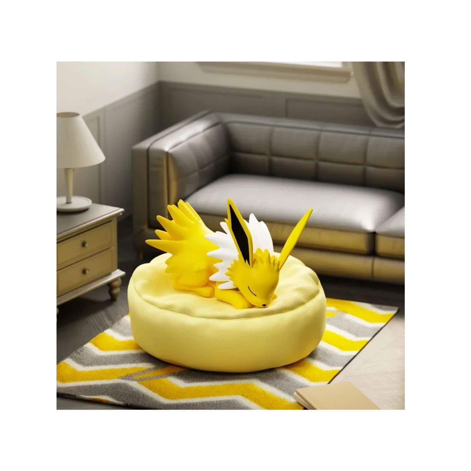 Die Holly Box Pokémon Eeveelution Sleeping Series Blind Box mit Jolteon schlafend auf dem mini Schlafkissen.