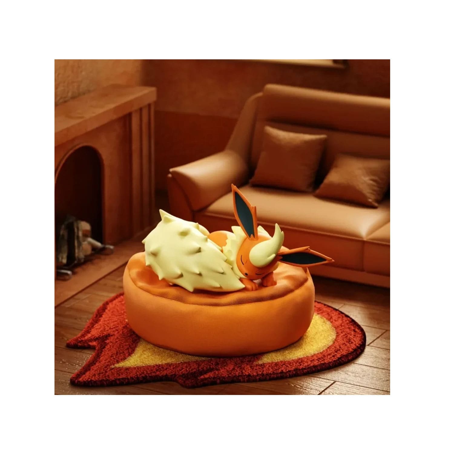 Die Holly Box Pokémon Eeveelution Sleeping Series Blind Box mit Flareon schlafend auf dem mini Schlafkissen.