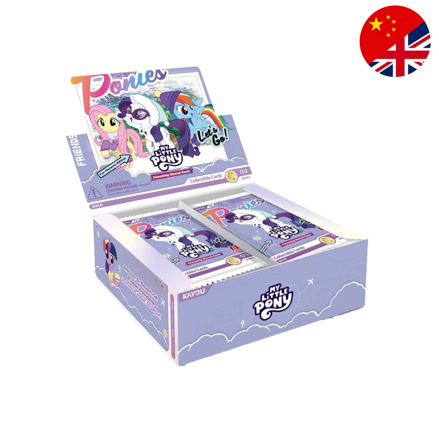 KAYOU My Little Pony Friendship Eternal Cards Serie 3 Display mit Twilight Sparkle, Rainbow Dash, Pinkie Pie, Fluttershy.