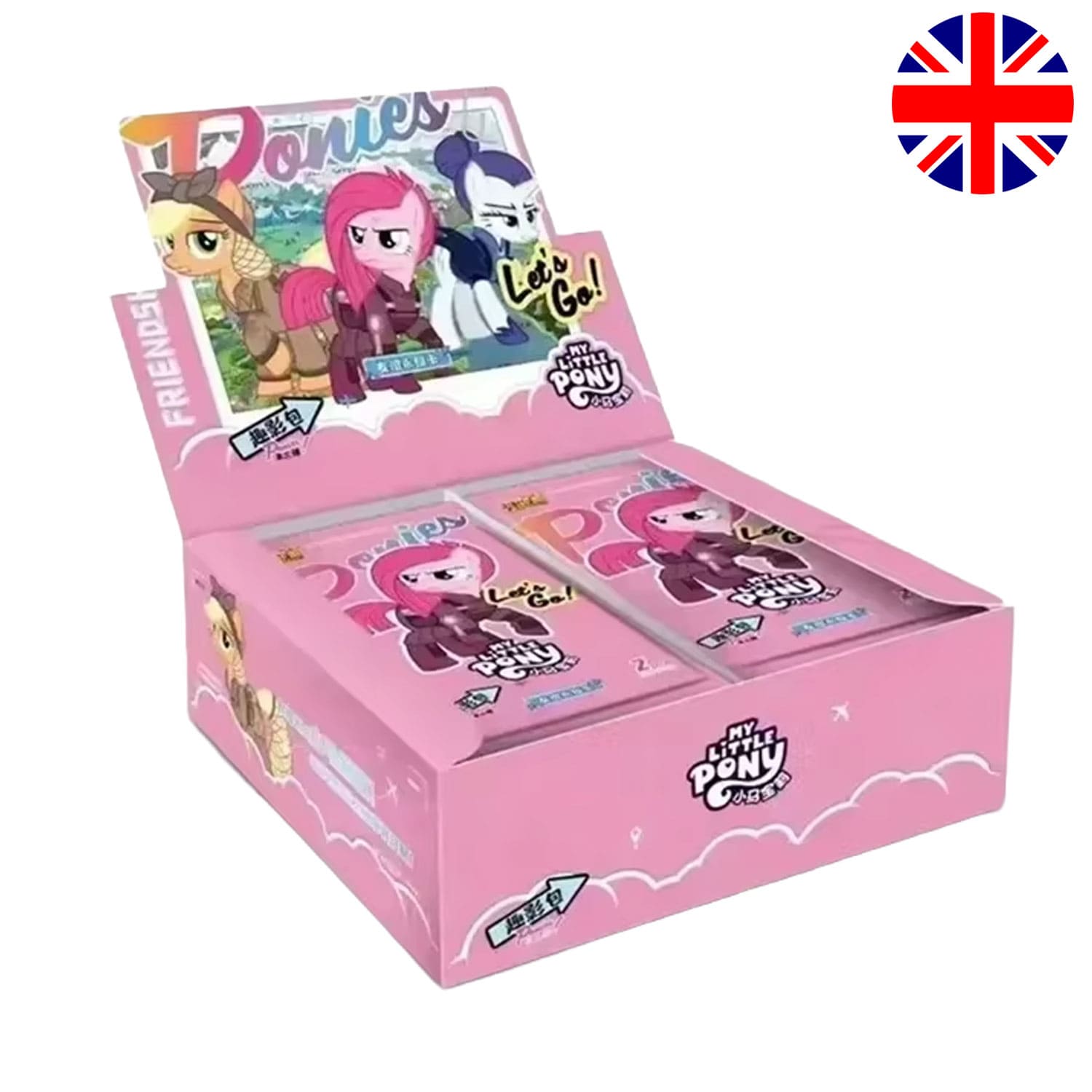 Kayou My Little Pony Friendship Eternal Fun Shadow Series 7 Display mit Twilight Sparkle, Luna, Celestia und Discord Karten.