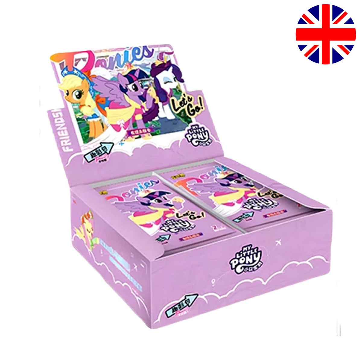 Kayou My Little Pony Friendship Eternal Fun Shadow Wave 4 Display mit Twilight Sparkle, Fluttershy, Rarity und Applejack Karten.