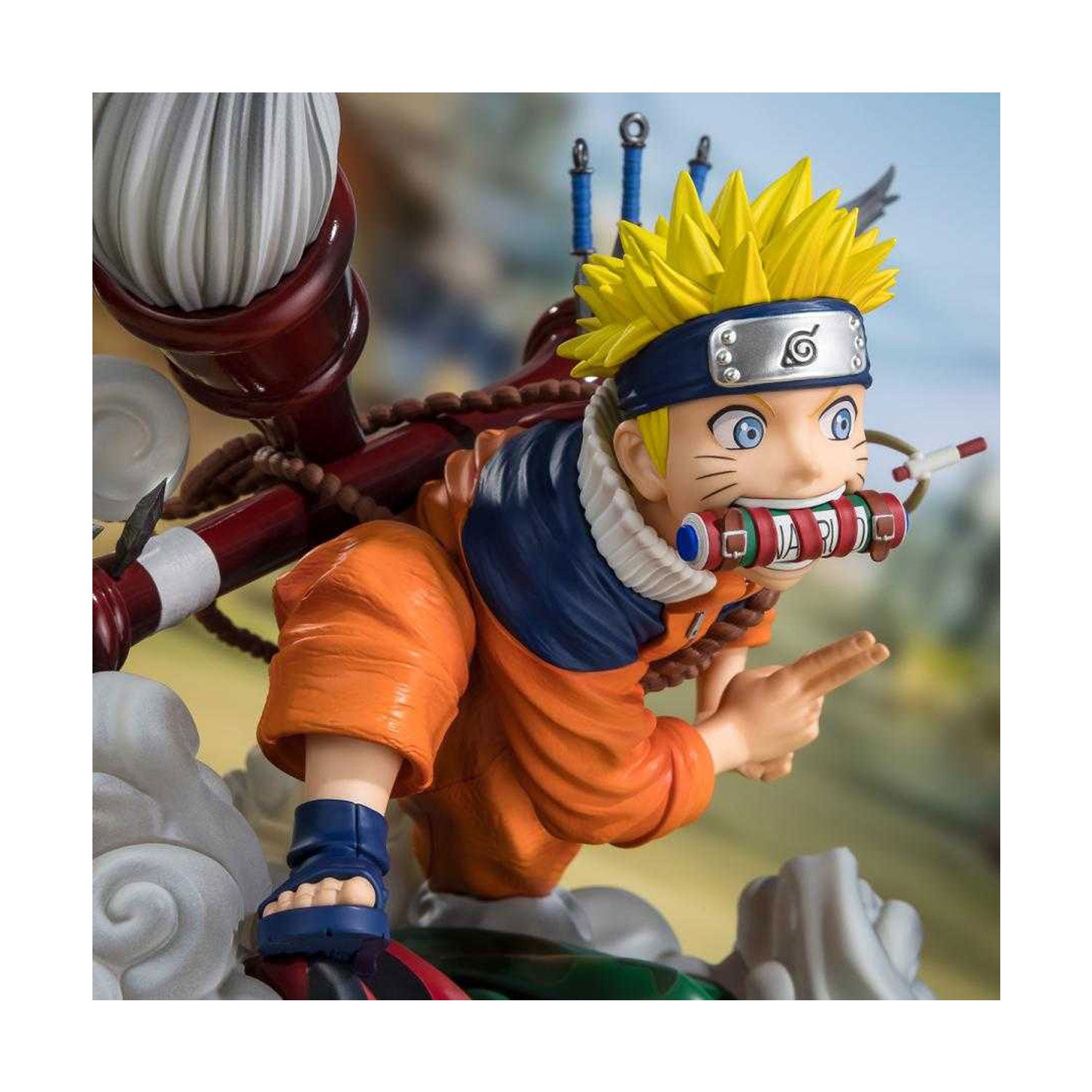 Die Naruto Uzumaki Figur von FiguartsZero aus dem Hause Bandai, Genin Naruto mit seinem Jutsu des vertrauten Geistes.