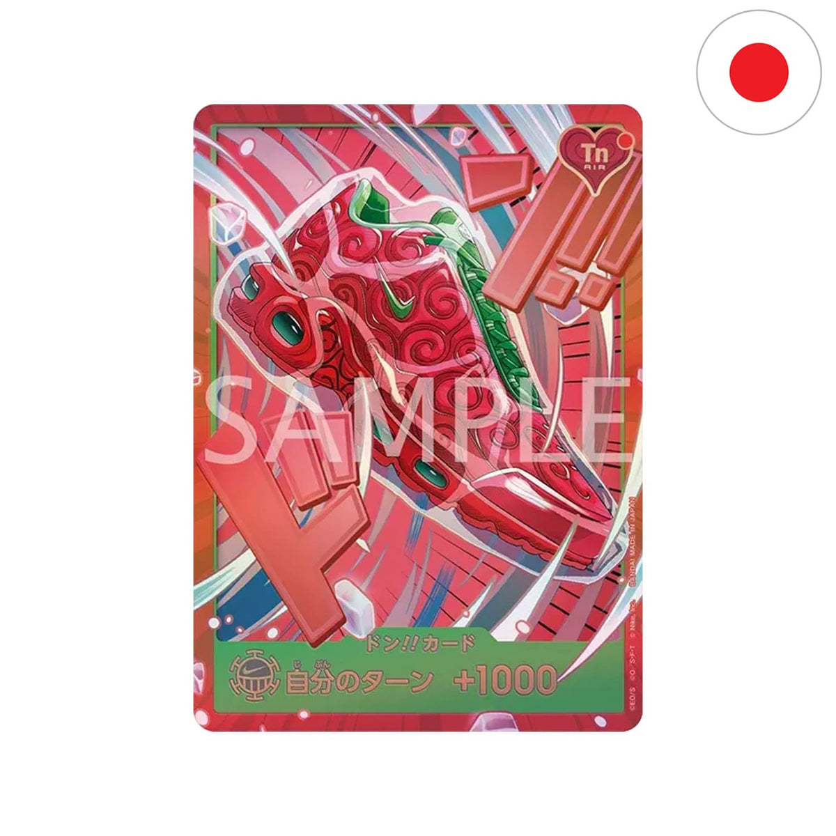 One Piece Card Game x Nike Ope Ope DON! Promo mit Air Max Plus IW1282-600 Very Berry/Green Quartz und Trafalgar Law TCG