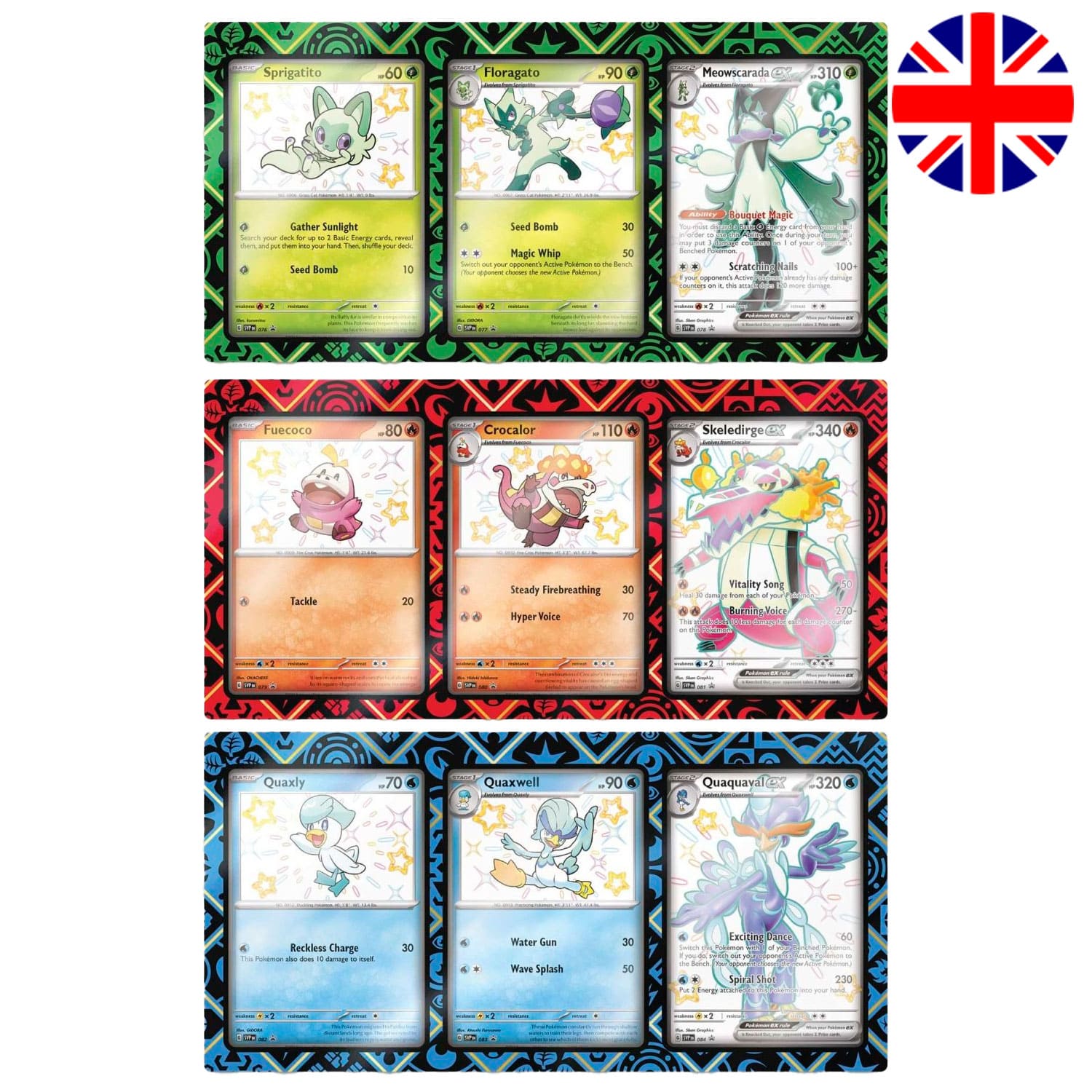 Pokémon Karmesin & Purpur – Paldean Fates (PAF) Magnet-Case aus den Premium Collections der Paldea-Starter.
