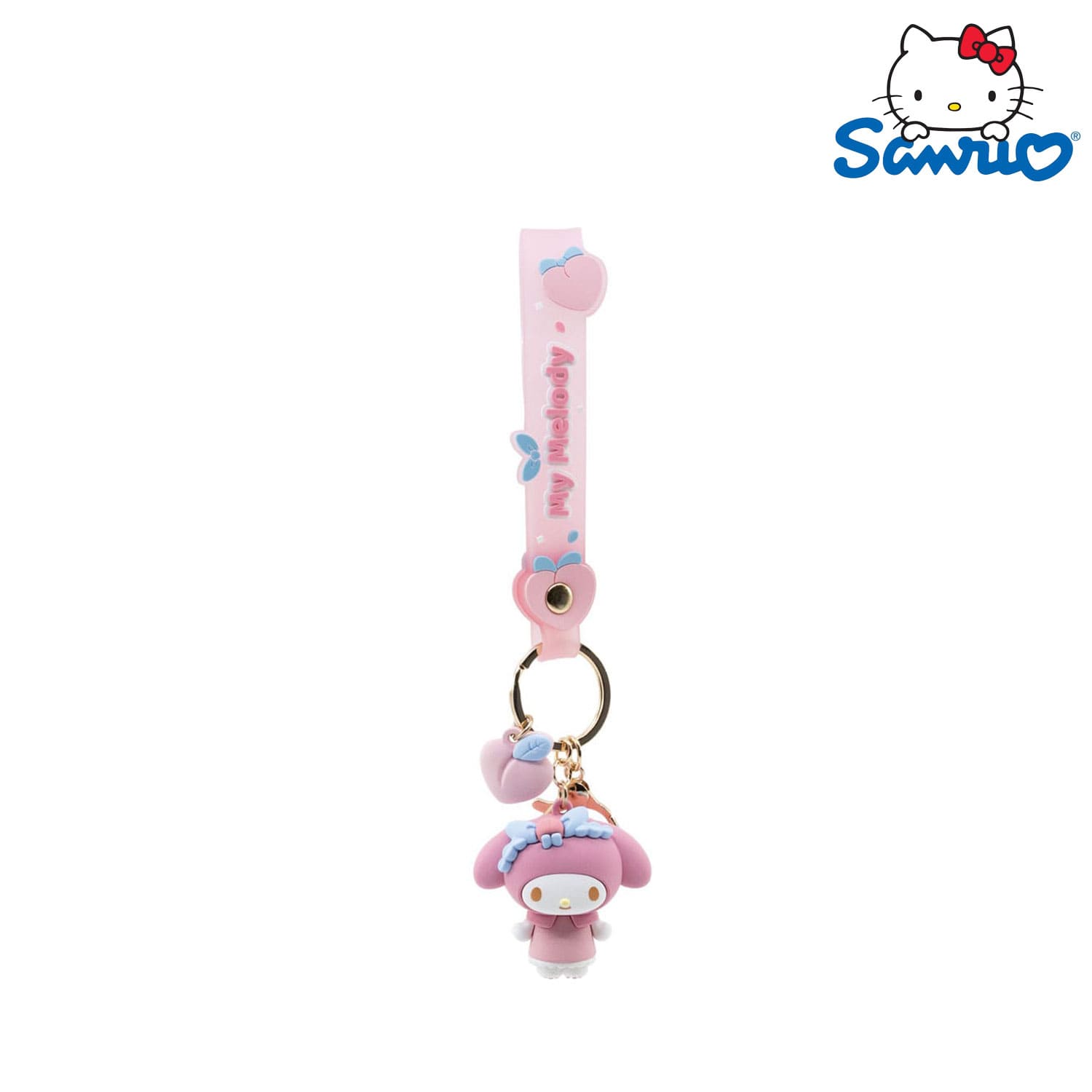 Der Sanrio Hello Kitty and Friends Peach Series Peach My Melody Keychain Anhänger.