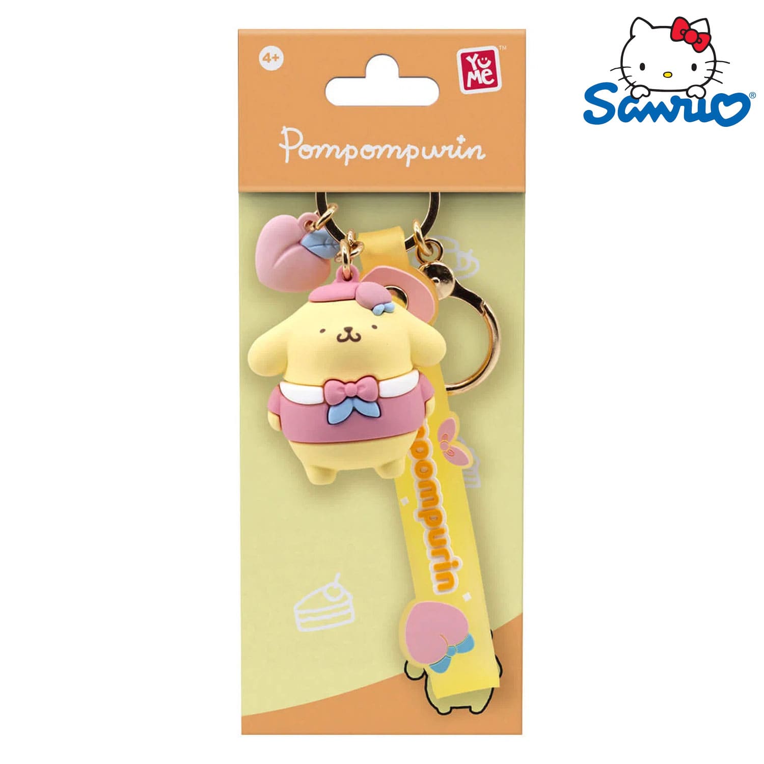Sanrio Hello Kitty & Friends Peach Series Peach Pompompurin Schlüsselanhänger für Sanrio Fans, Sammler und Alltag.