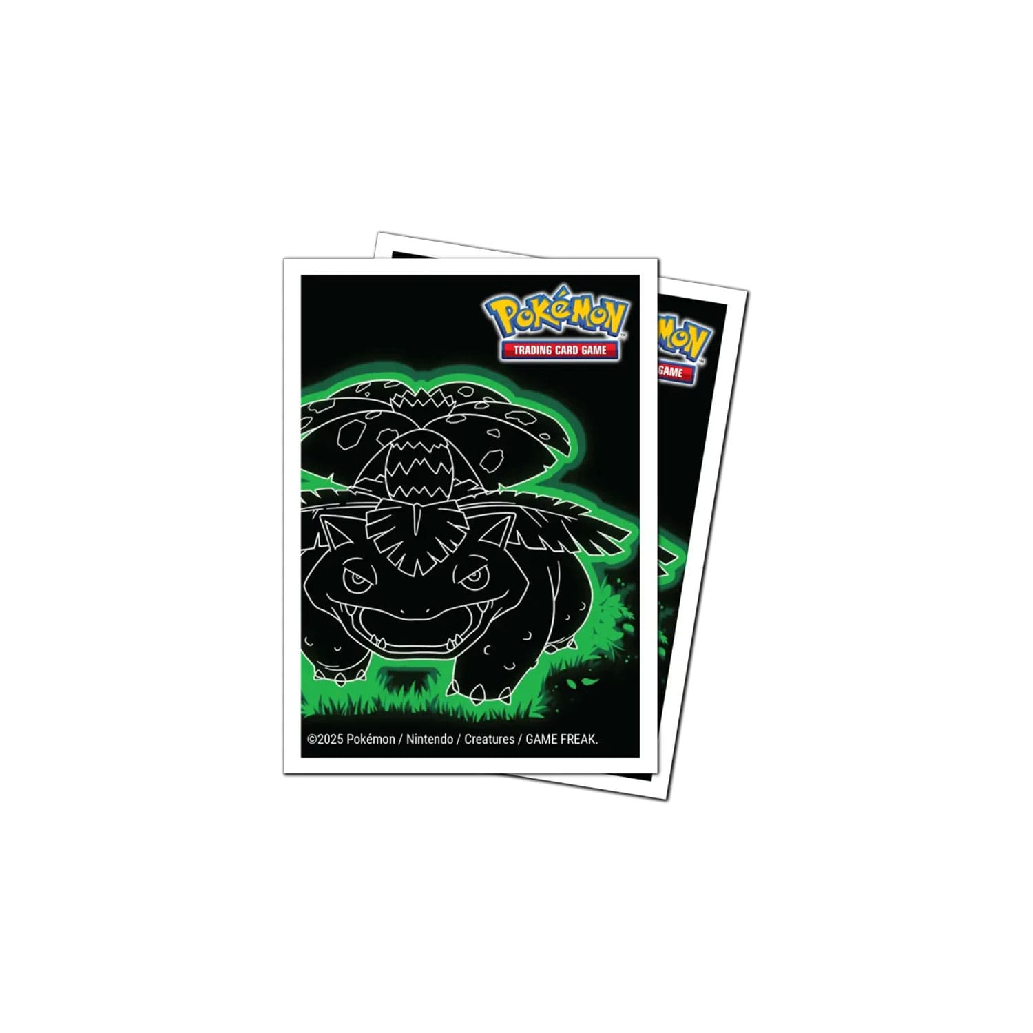 Die Ultra-Pro-Apex-Deck-Protector-Sleeves-Pokémon in der Variante Neon Kanto Bisaflor. Schützt vor Kratzern und Schmutz.