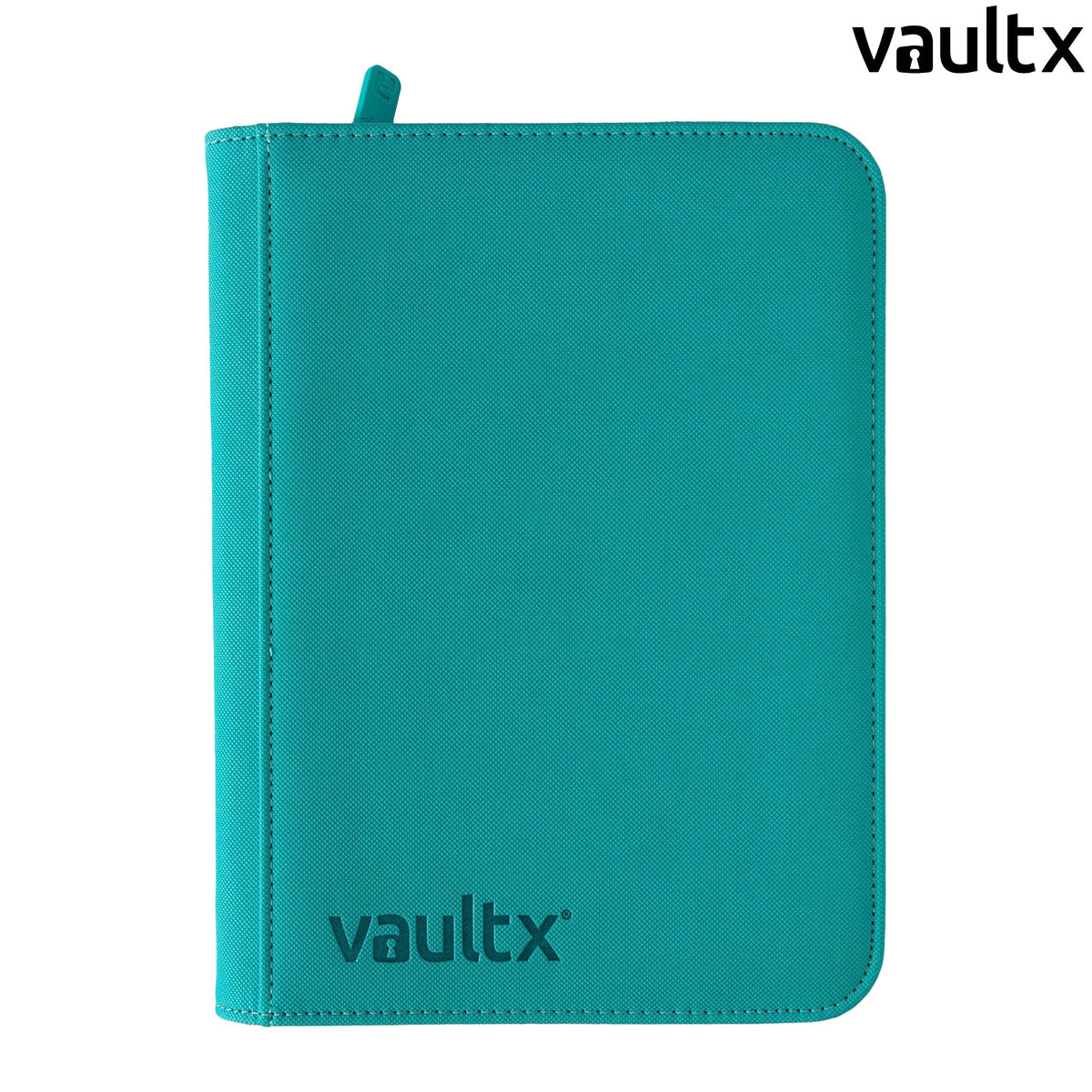 Die Vault-X_Exo-Tec-4-Pocket-Zip-Binder in der Farbe Türkis von außen mit Reißverschluss.