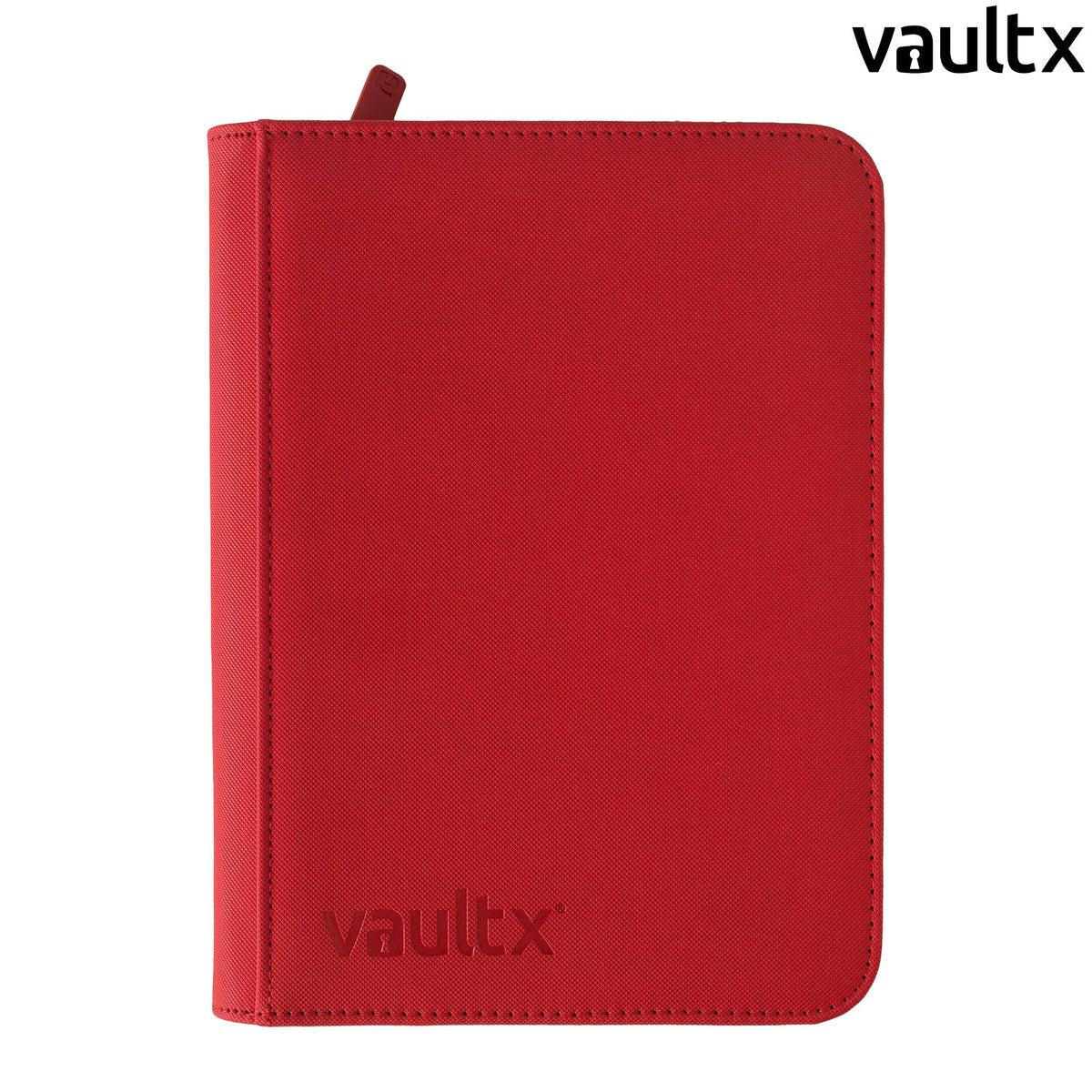 Die Vault-X_Exo-Tec-4-Pocket-Zip-Binder in der Farbe Feuer Rot von außen mit Reißverschluss.
