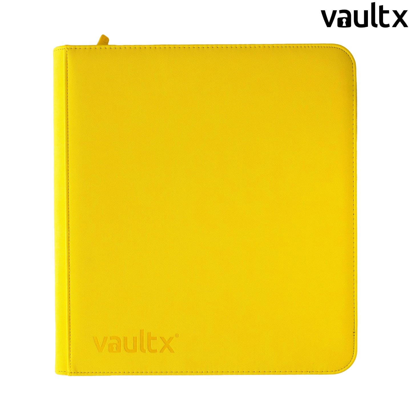 VaultX Premium Card Binder Gelb 12 Pockets Zip Exo Tec in Farbe Schwarz, für Pokémon, Yu-Gi-Oh! und One Piece.