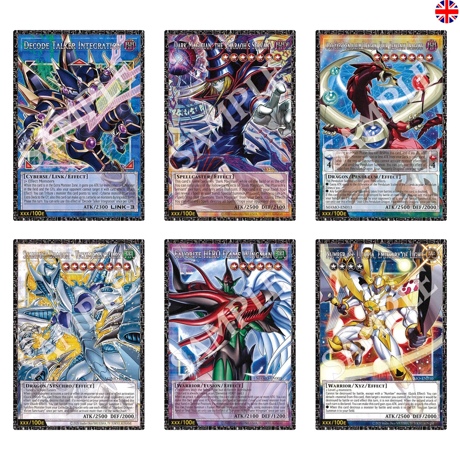 Decode Talker Intergation, Dark Magician The Pharao Servant, Stardust Dragon Victim Sanctuary, Favorite Hero Flame Wingman.