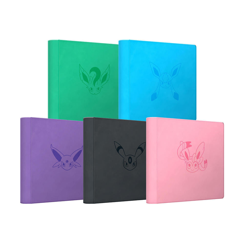 Alle 5 Eeveelution-Binder, Nachtara, Feelinara, Glaziola, Psiana & Folipurba, nebeneinander!