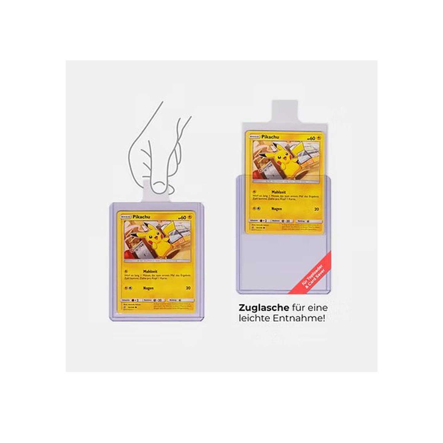 Pull Tab Sleeves mit Zuglasche mit klarem Kunststoff, Schutz gegen Staub, Kratzer und Spritzwasser und für Grading.
