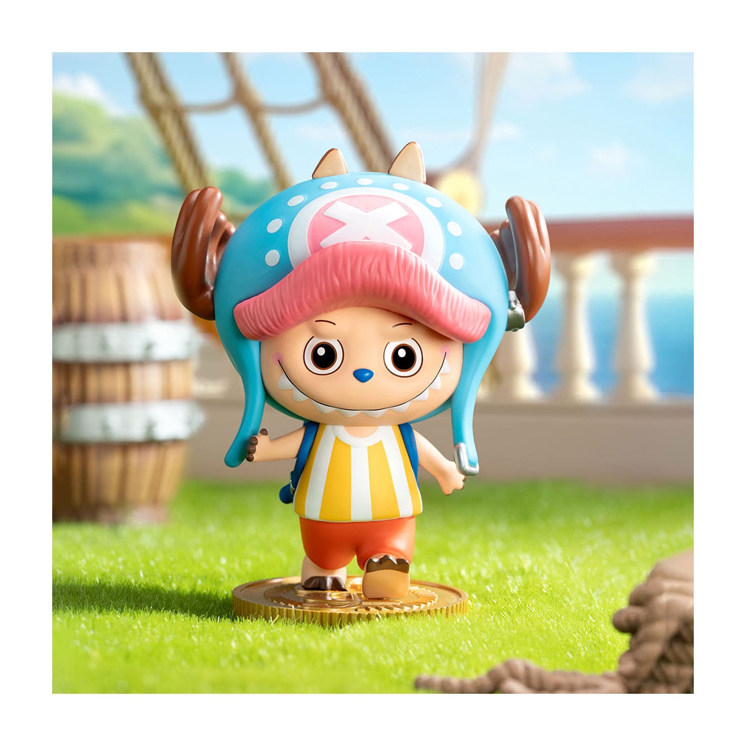 POP MART x One Piece Blindbox Tony Tony Chopper Figur aus PVC/ABS in THE Monsters Stil.