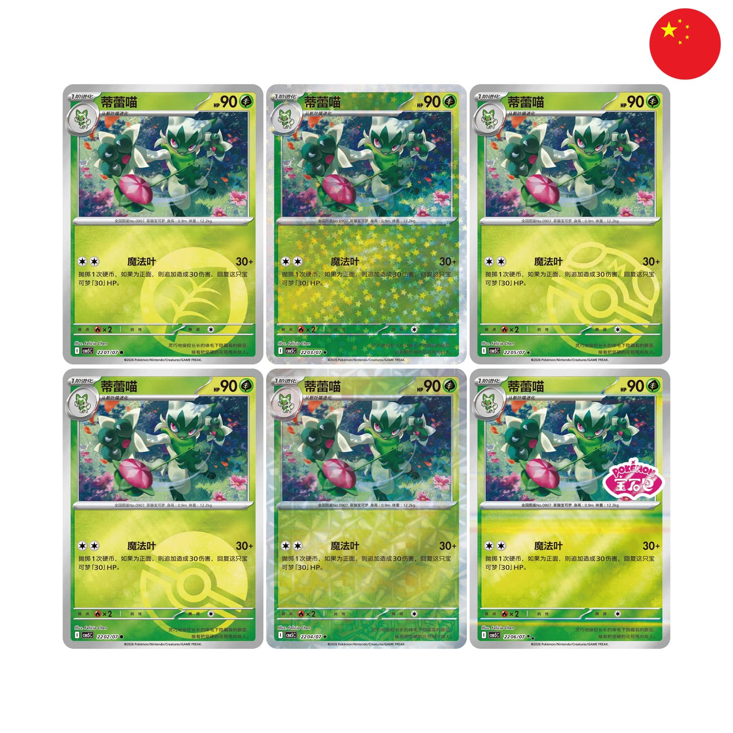 Das Pokémon-Display Gem Pack Vol.5 CBB5 auf chinesisch mit Raritäten und verschiedenen Holomustern und Illustrationen.