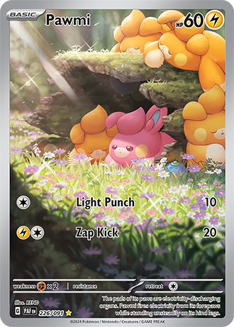 Die englische Pokemon-Scarlet-Violet-Pawmi-226-091 Karte.