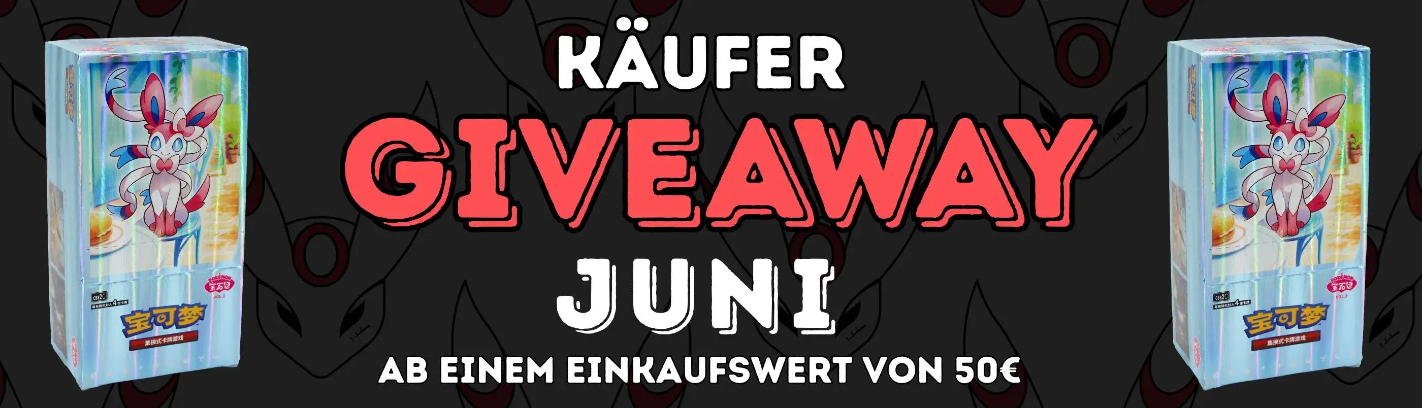 Der Desktop Banner des Yonko Käufergewinnspiels mit dem Gewinn für Juni.