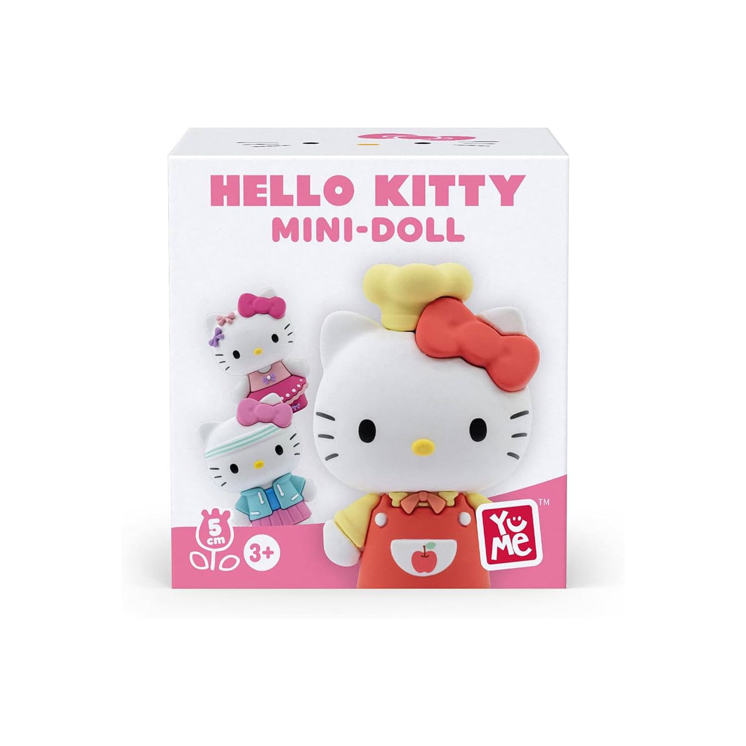 Die YuMe Toys Sanrio Figur Hello Kitty Mini Doll Blind Box mit 8 möglichen Hello Kitty Variationen. 