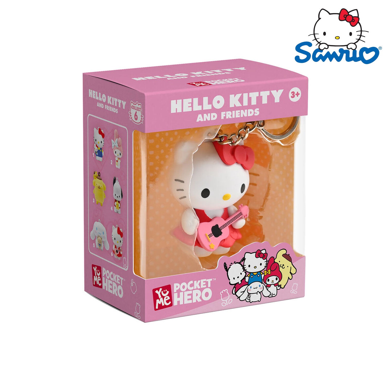 YuMe Toys Hello Kitty & Friends Pocket Hero Hello Kitty Rot Figur für Sanrio Fans, Sammler, Vitrine und Geschenkidee.