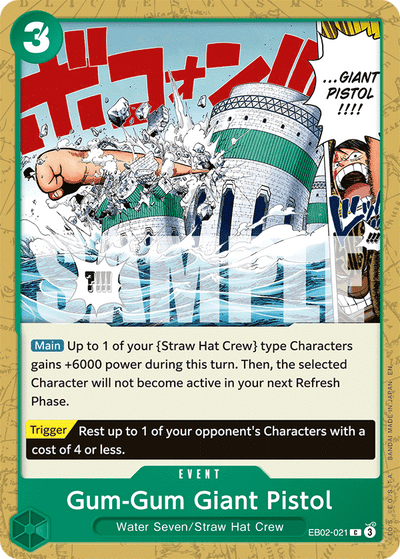Gum-Gum Giant Pistol EB02-021 Anime 25th Collection One Piece Karte