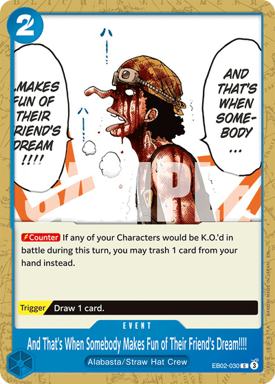 And That's When Somebody Makes Fun of Their Friend's Dream!!!! EB02-030 Anime 25th Collection One Piece Karte