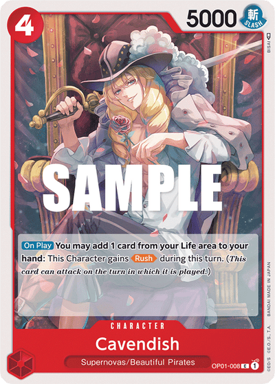Cavendish OP01-008 Romance Dawn One Piece Karte