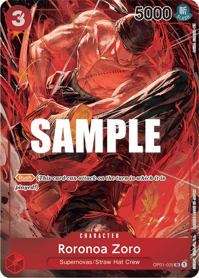 Roronoa Zoro OP01-025 (Parallel 1) Romance Dawn One Piece Karte