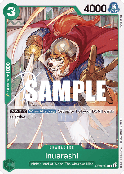 Inuarashi OP01-034 Romance Dawn One Piece Karte