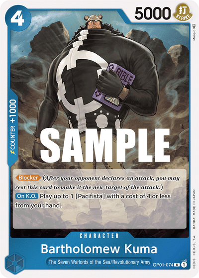 Bartholomew Kuma OP01-074 Romance Dawn One Piece Karte