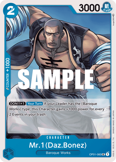 Mr.1(Daz.Bonez) OP01-083 Romance Dawn One Piece Karte
