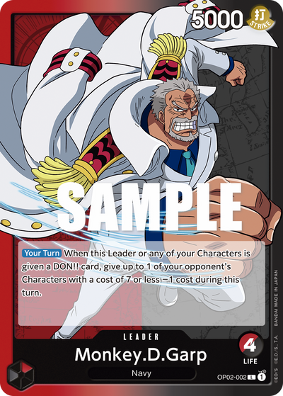 Monkey.D.Garp OP02-002 Paramount War One Piece Karte