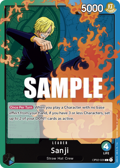 Sanji OP02-026 Paramount War One Piece Karte