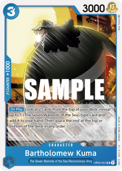 Bartholomew Kuma OP02-057 Paramount War One Piece Karte