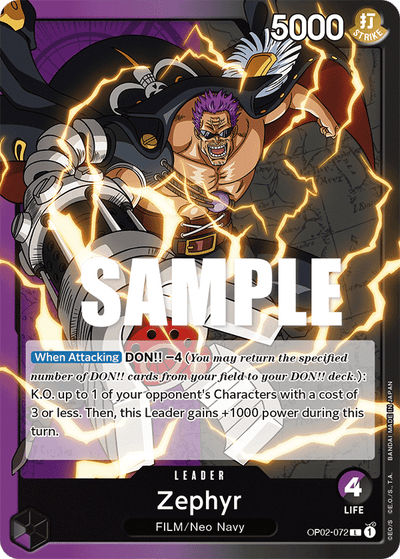 Zephyr OP02-072 Paramount War One Piece Karte