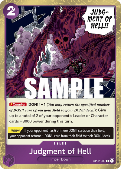 Judgment of Hell OP02-089 Paramount War One Piece Karte