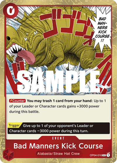 Bad Manners Kick Course OP04-016 Kingdoms of Intrigue One Piece Karte