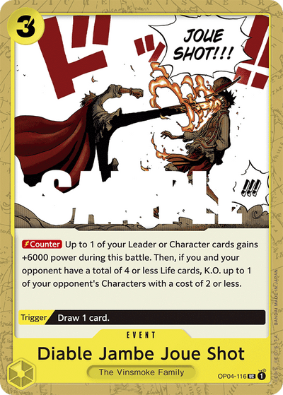 Diable Jambe Joue Shot OP04-116 Kingdoms of Intrigue One Piece Karte