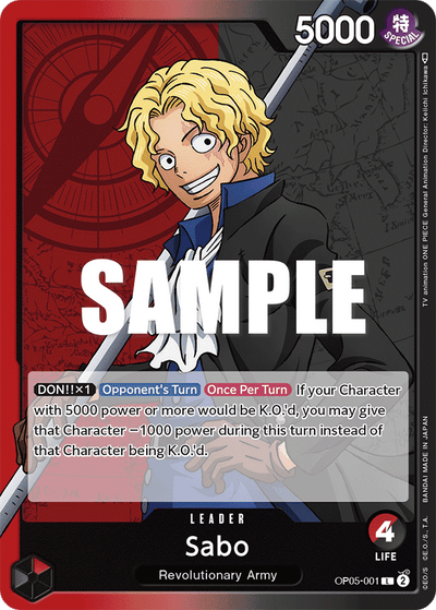 Sabo OP05-001 Awakening of the New Era One Piece Karte