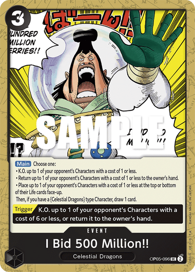 I Bid 500 Million!! OP05-096 Awakening of the New Era One Piece Karte