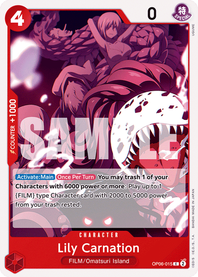 Lily Carnation OP06-015 Wings of the Captain One Piece Karte