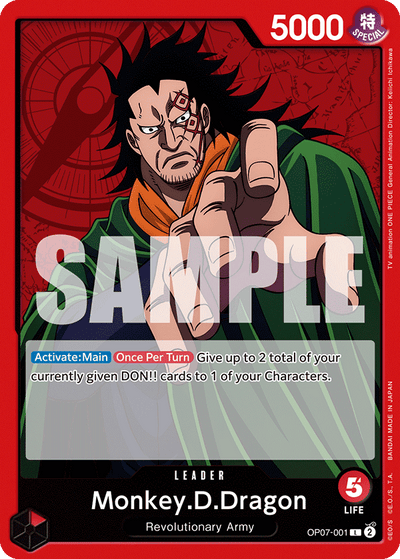 Monkey.D.Dragon OP07-001 500 Years in the Future One Piece Karte
