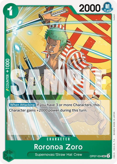 Roronoa Zoro OP07-034 500 Years in the Future One Piece Karte