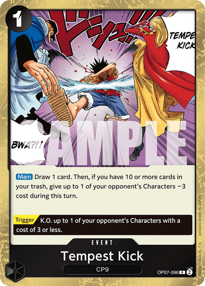 Tempest Kick OP07-096 500 Years in the Future One Piece Karte